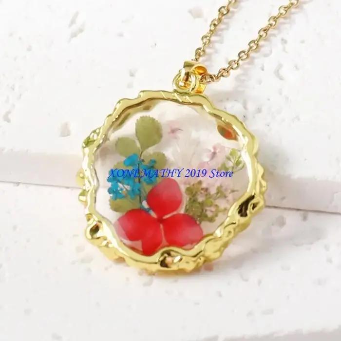 Collier en résine avec pendentif fleur du mois de naissance chaîne réglable pour femmes occasions spéciales anniversaires fêtes