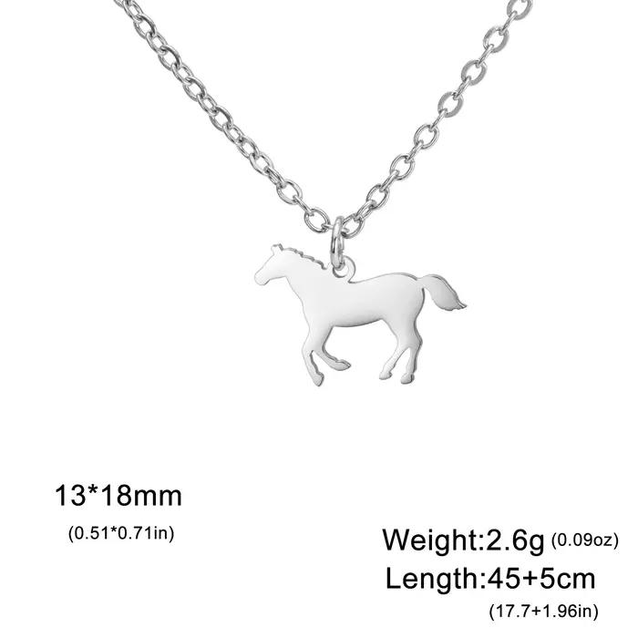 Collier en acier inoxydable avec pendentif cheval pour homme et femme, bijou animal de compagnie romantique et mignon pour occasions spéciales et quotidienne