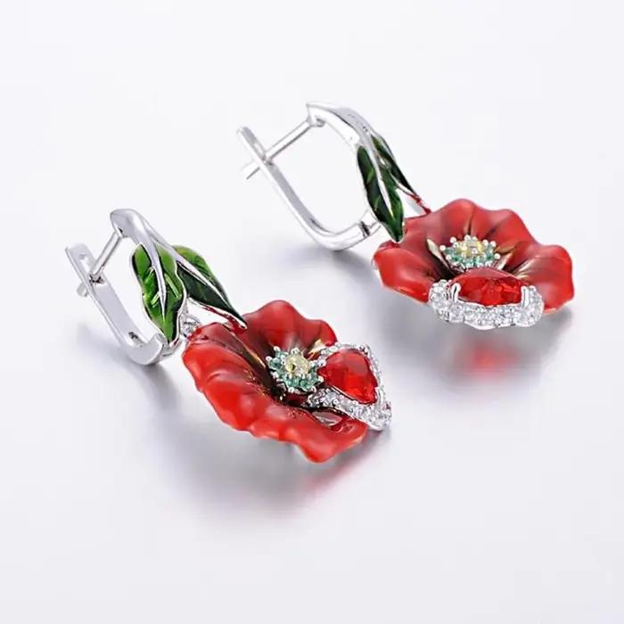 Boucles d'oreilles pendantes romantiques rétro micro-incrustées de zircon 5A