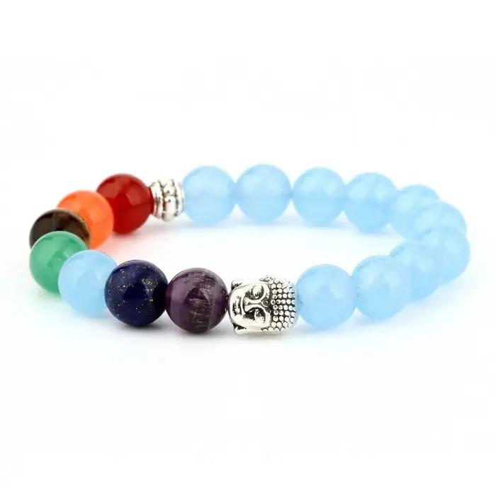 Bracelet 7 Chakra avec carte de signification pour hommes et femmes