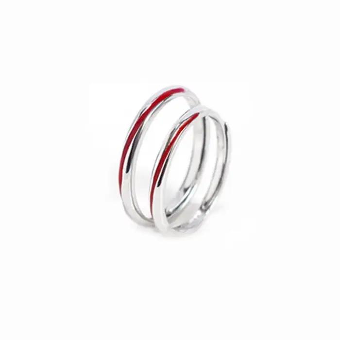 Alliance en argent sterling 925 moderne pour femmes occasions spéciales style unique couple symbole d'amour