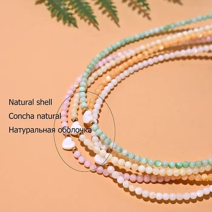Collier bohème en perles de coquillage pour femme