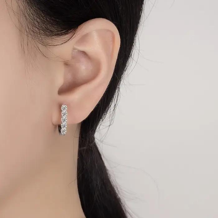 PERfissurainers-Boucles d'Oreilles en Moissanite pour Femme