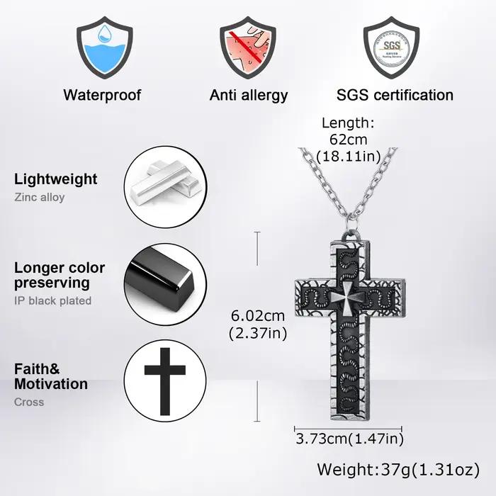 Collier pendentif croix ouvrable avec compartiment Secret Vintage