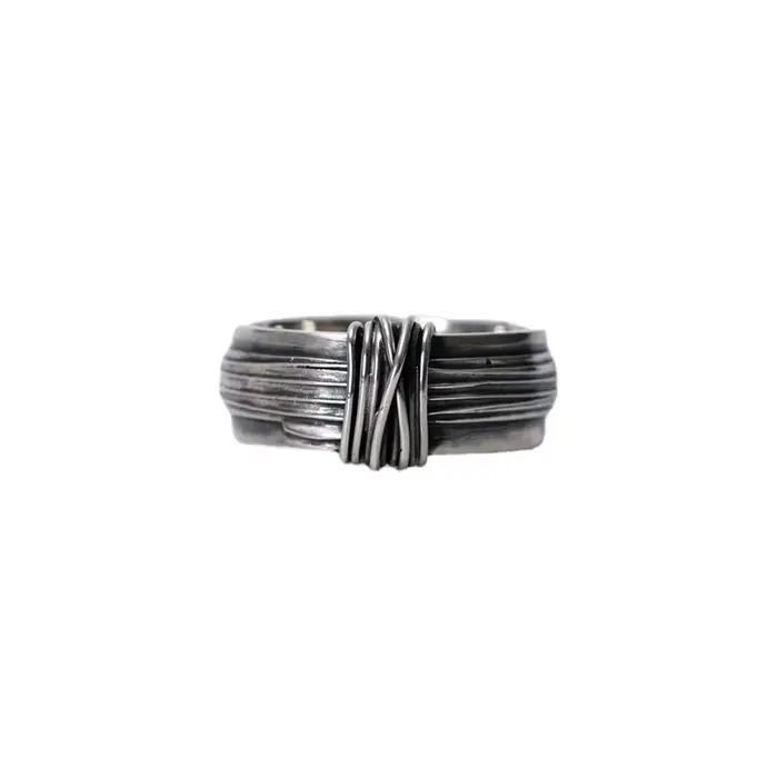 Bague Multi-Lignes Enveloppée Vintage Argent Sterling 925 Homme Occasions Spéciales Partie Cadeau Bague Van Cleef
