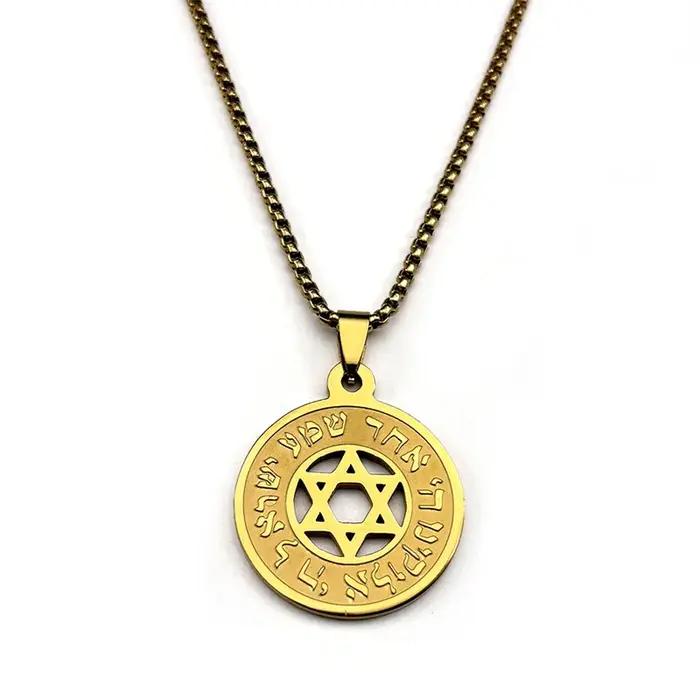 Collier pendentif étoile hébraïque de FC pour hommes et femmes