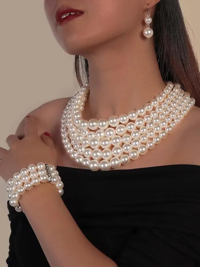 Ensemble de bijoux Punk en perles pour femmes