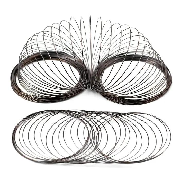 50 boucles de fil à mémoire de forme couleur or acier 0