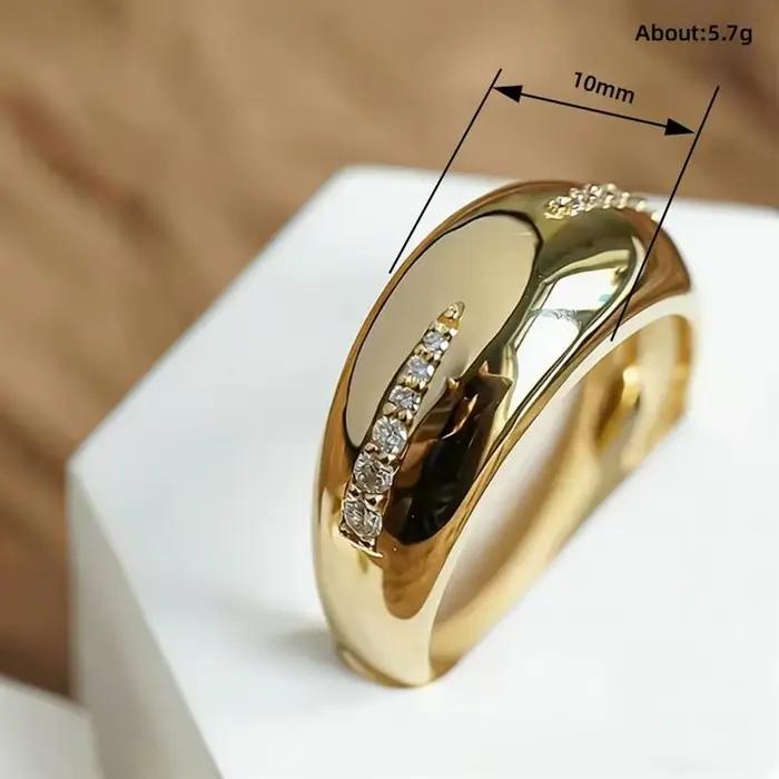 Huitan – bague pour femmes, design incurvé, couleur or, accessoires de luxe pour mariage et fiançailles, incrusté de CZ brillant, bijoux de fête à la mode, cadeau