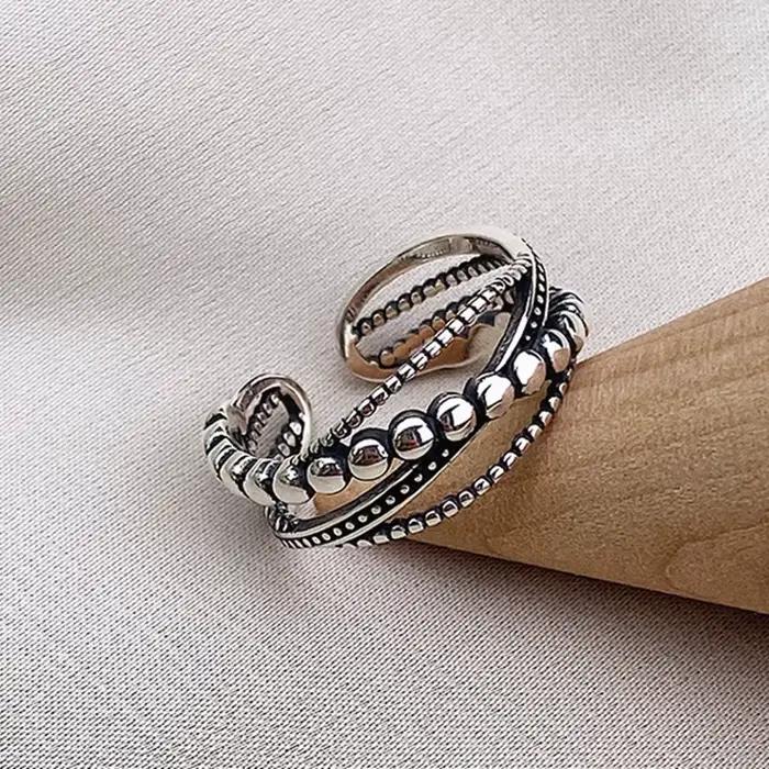Bagues rétro en argent Sterling 925 pour filles