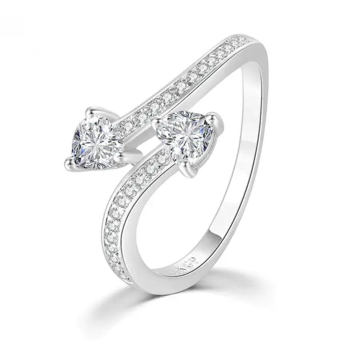 Bague romantique en forme de cœur délicat pour femmes