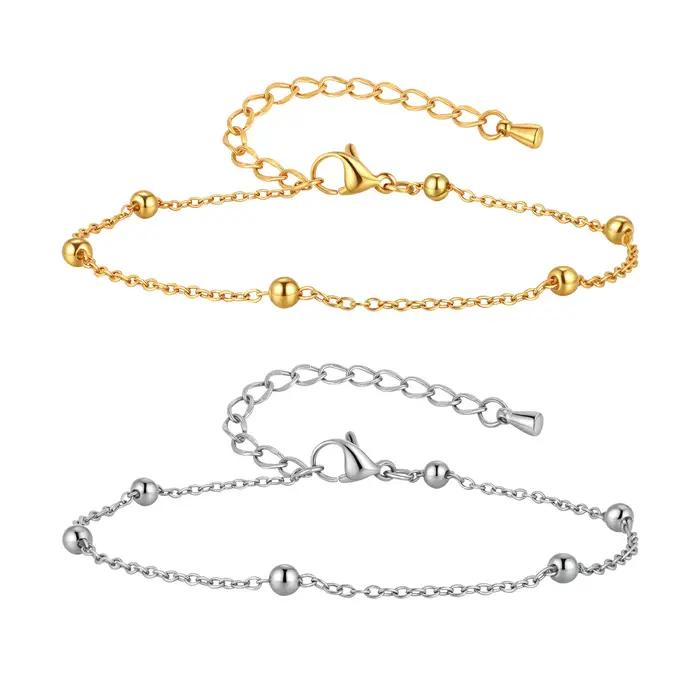 Bracelets de chaîne de cheville en boule de perles Boho pour femmes