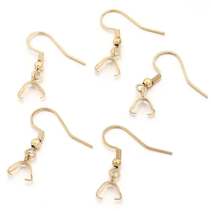 5-10 pièces Crochets de boucles d'oreilles en acier inoxydable, breloques, connecteurs à clip pour p