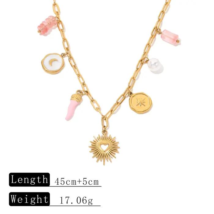Collier pendentif en forme de cœur AURORA Trend Radiate pour femmes, collier ras du cou, bijoux à la