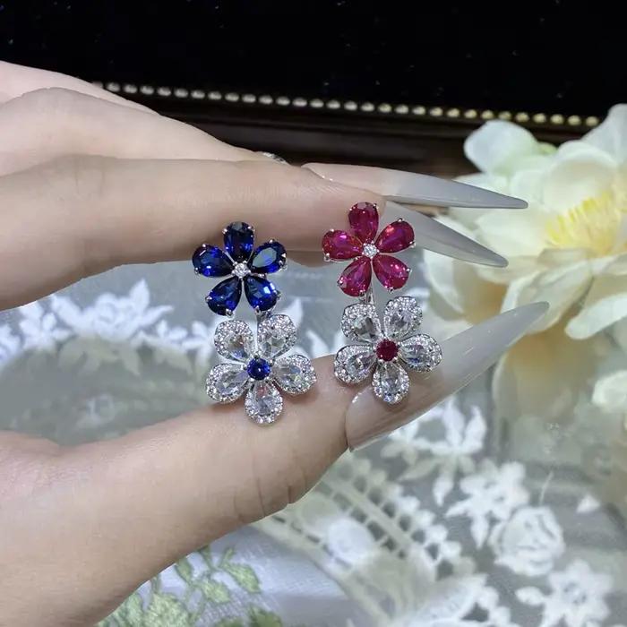 Vinregem – bague ouverte en forme de fleur pour femmes