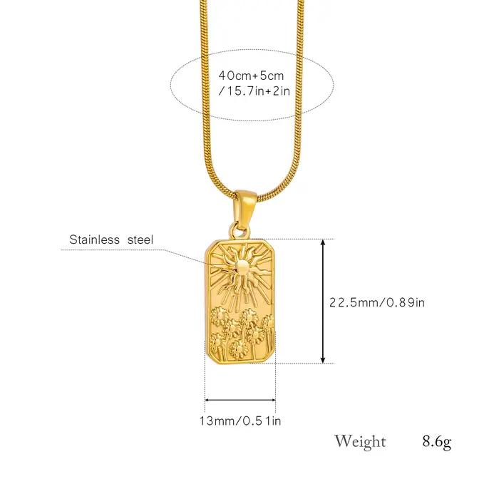 Collier pendentif soleil et floral