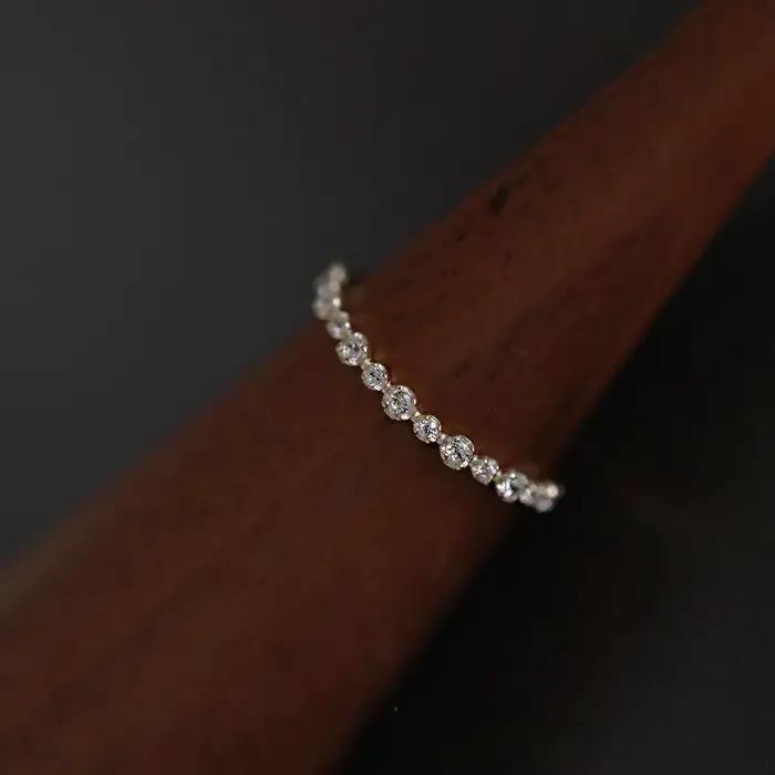 Bague géométrique en argent Sterling 925 plaqué or 14K pour femmes