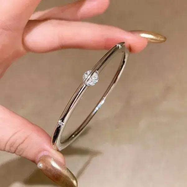 Bracelet jonc de luxe en zircon unique pour femme