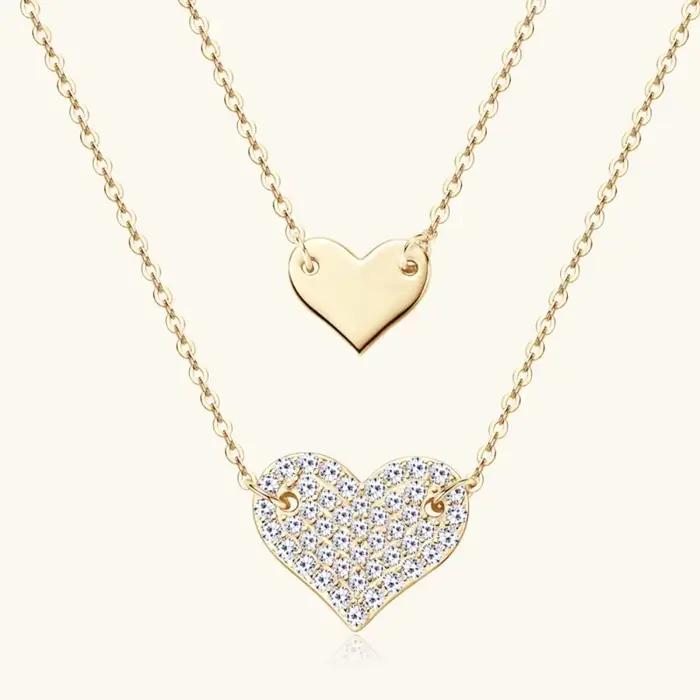 Collier en argent sterling 925 sertie de Moissonite avec pendentif en forme de cœur pour femmes occasions spéciales élégantes à offrir