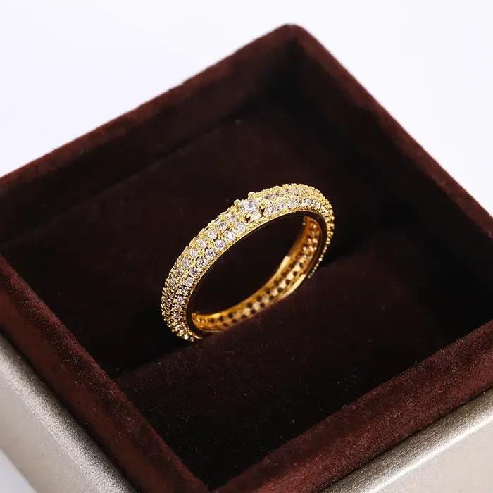 Bague géométrique en Zircon blanc de haute qualité pour argent