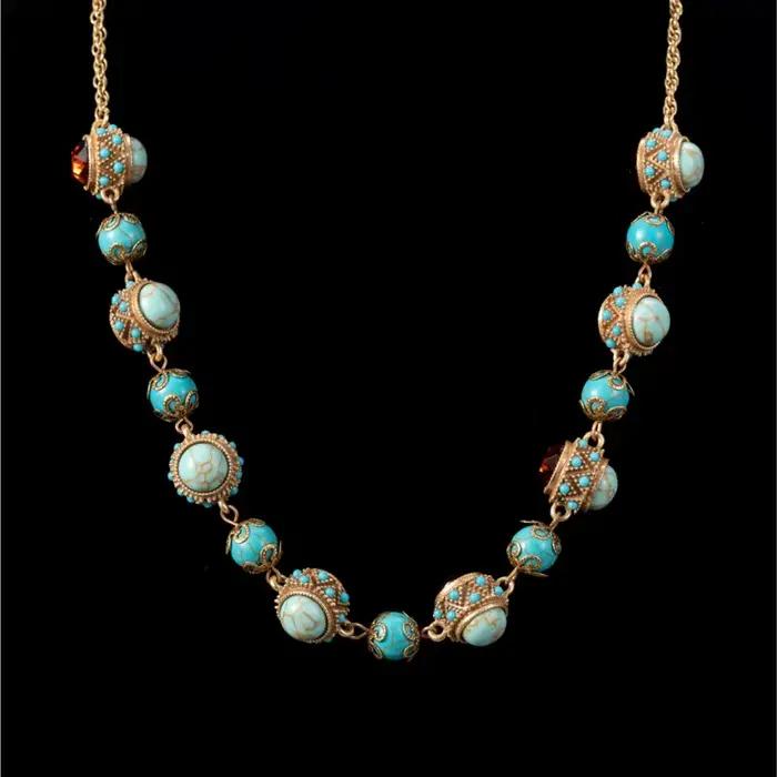 Collier en zirconium turquoise KEQIU