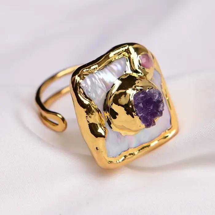 GG – bague Druzy en améthyste violette