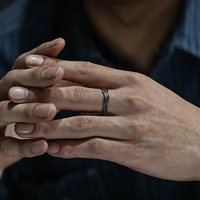 Vnox-Bague de doigt en acier inoxydable pour hommes et garçons