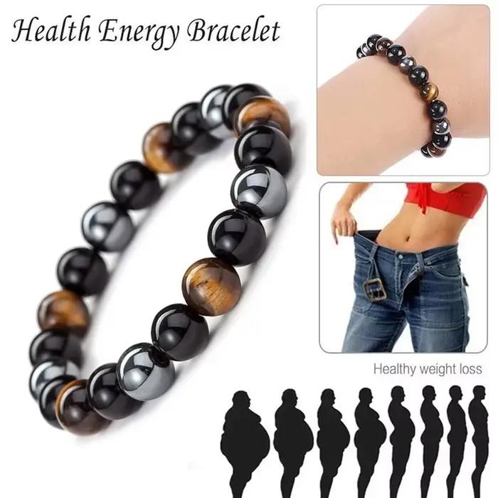 Bracelets en perles d'oeil de tigre en hématite d'obsidienne noire naturelle pour hommes et femmes, Protection magnétique de la santé, bijoux d'âme