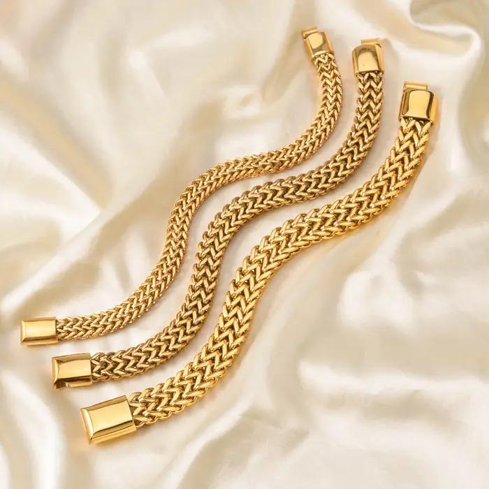 Bracelet élégant en acier inoxydable plaqué or pour femmes