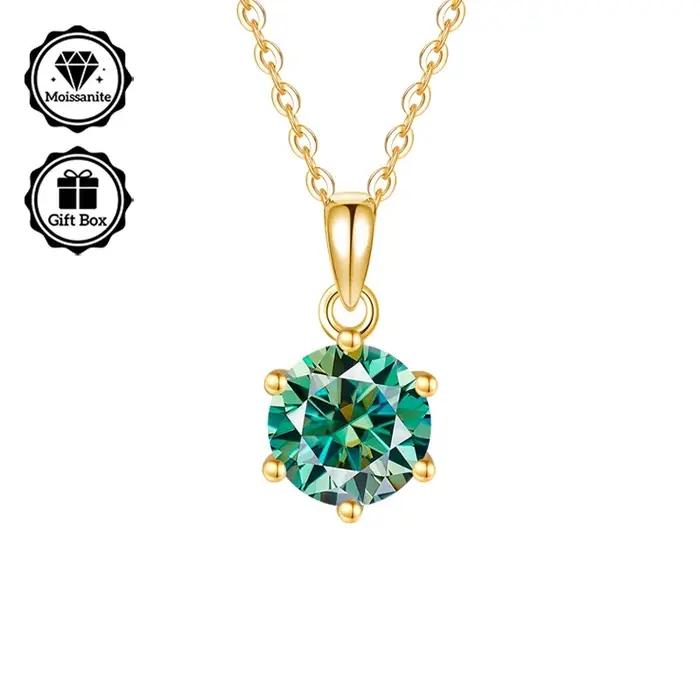 LAMVOICE bijoux pour femmes collier moissanite 2 carats