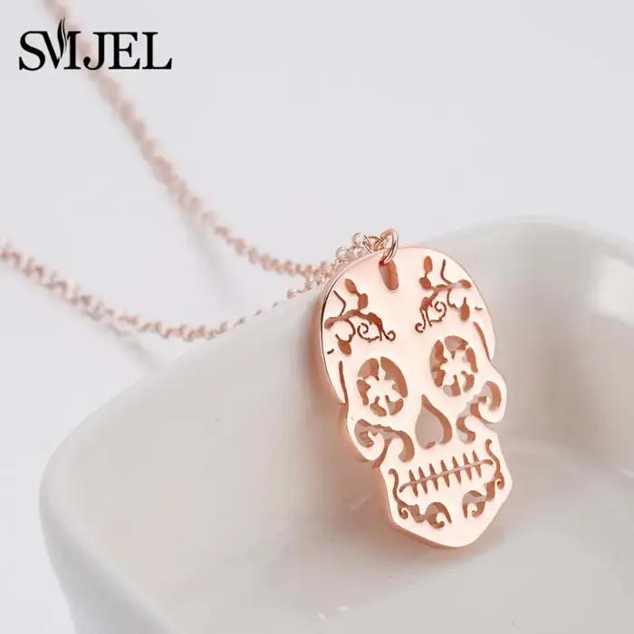 SMJEL Collier pendentif squelette vintage pour femme