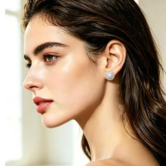 Boucles d'oreilles en perles d'eau douce naturelles pour femmes