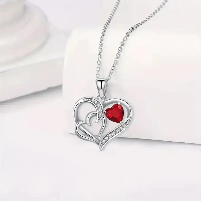 Collier pendentif en Zircon de luxe avec boîte-cadeau Apple