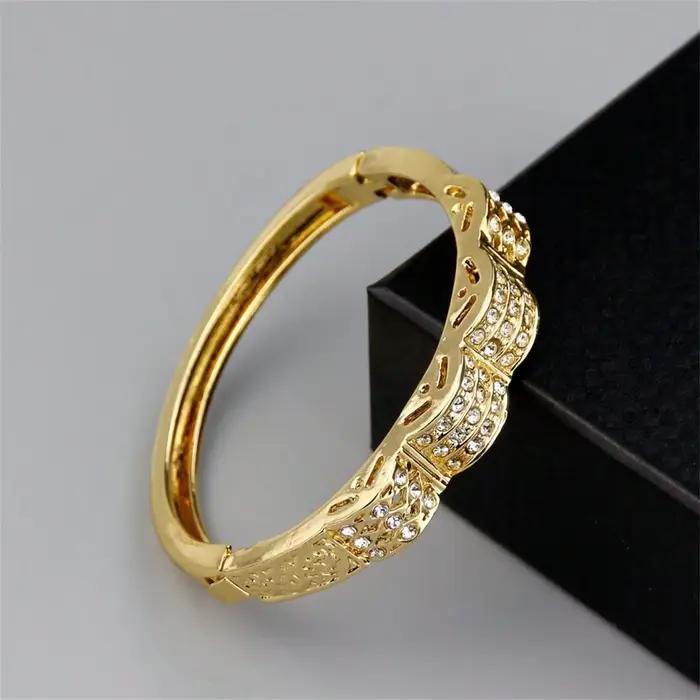 Bracelet doré en biscuits complet pour femme, bracelet en alliage pour fille, bijoux de mariage pour patients marocains