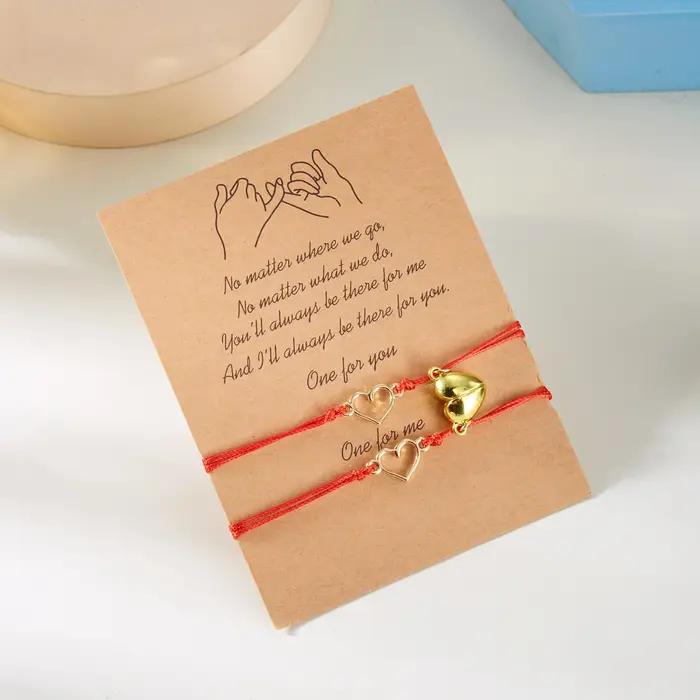 Ensemble de bracelets coeur magnétique pour femme