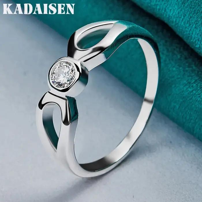 Zircon œil d'ange en argent sterling 925 7-10 # Bague pour femmes