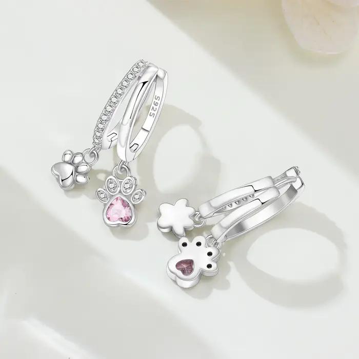 Boucles d'oreilles pendantes en forme de cœur d'éléphant Panda