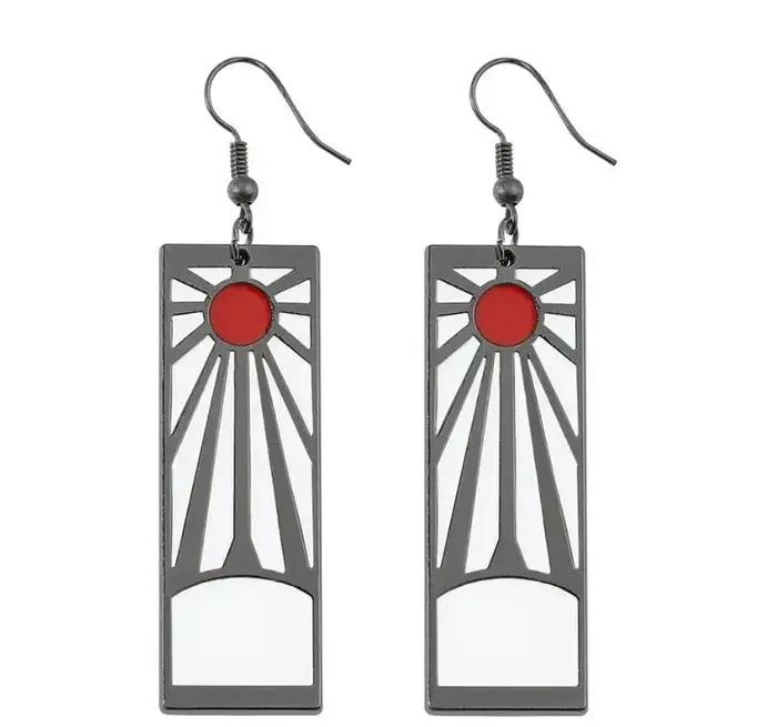 Boucles d'oreilles pendantes en métal Demon and The Slayer pour hommes et femmes