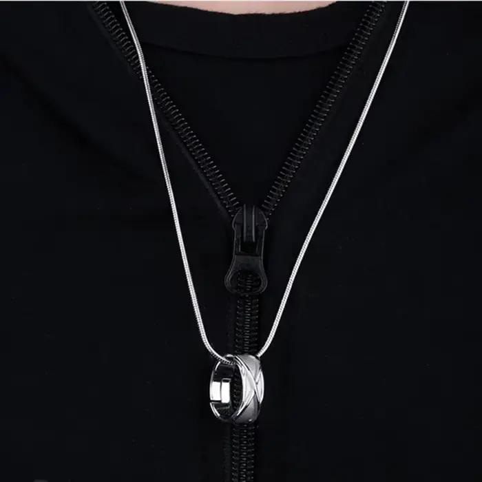 Bague noire réglable en argent pur 925