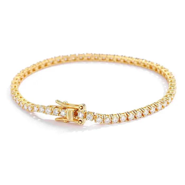 Bracelet de tennis en argent sterling 925 serti de moissonite de 2 mm élégant pour femmes occasions spéciales comme mariage et anniversaire