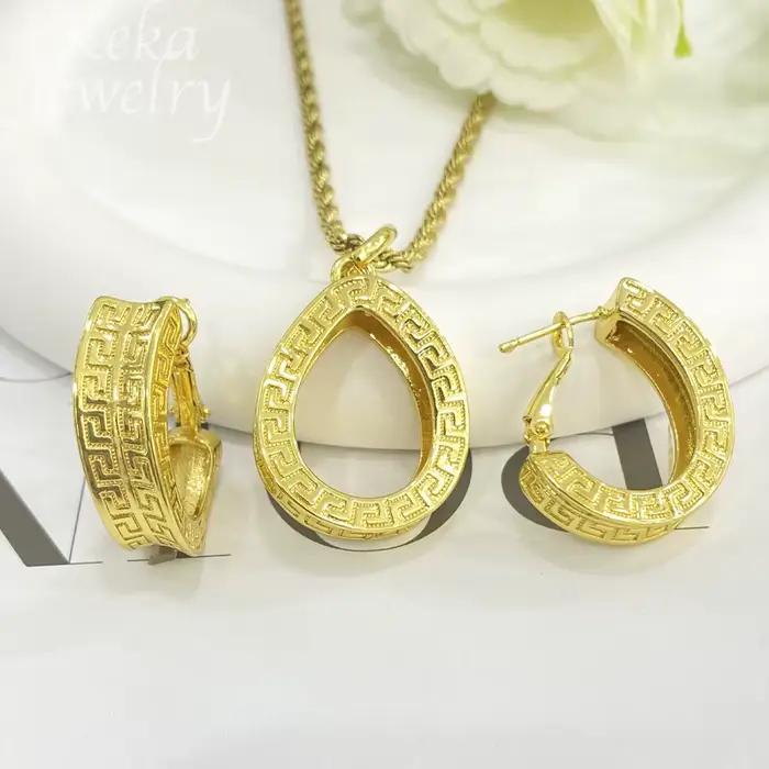 Ensembles de bijoux dorés de dubaï pour femmes