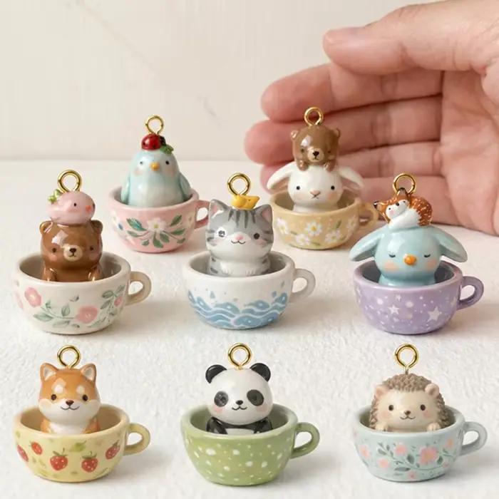 Accessoires de bijoux DIY : Pendentifs animaux de dessin animé (renard, lapin) mignons pour colliers et bracelets