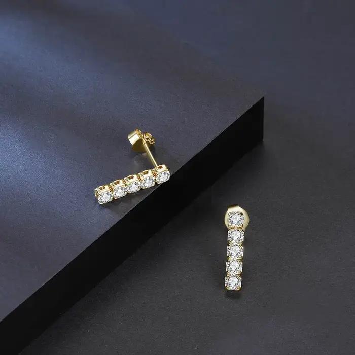 Boucles d oreilles pendantes en argent sterling 925 avec cristal de zircon blanc et noir pour femmes occasions spéciales soirée mariage anniversaire