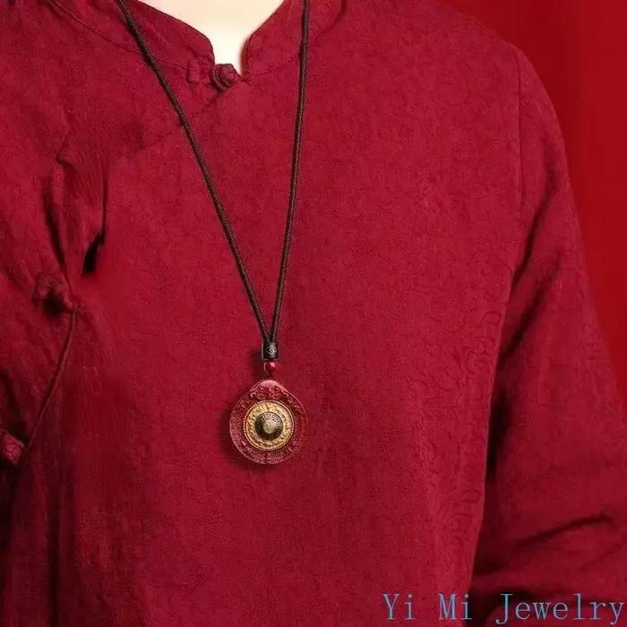 Collier pendentif trigrammes de sable napvermillon naturel pour hommes et femmes
