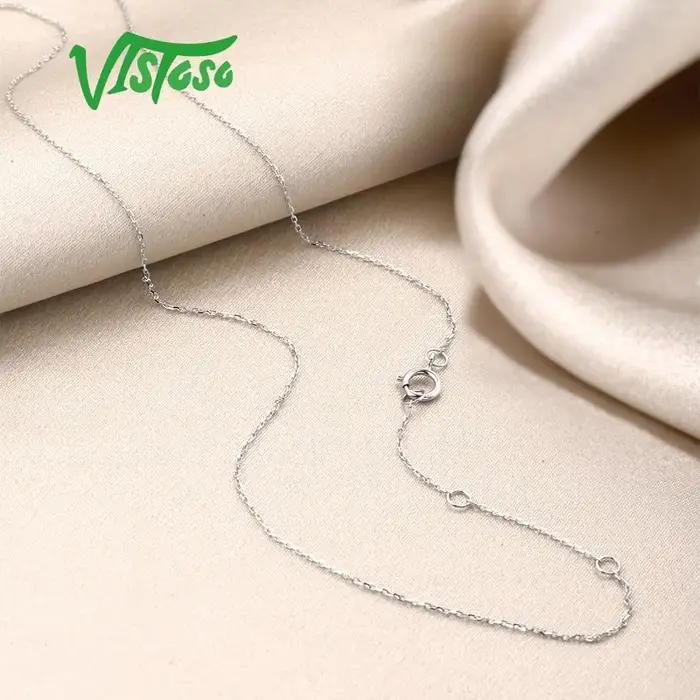 VISTOSO – Collier en Véritable Or Rose/Jaune/Blanc de 14 Carats 585 Chaîne Fine de 42 cm