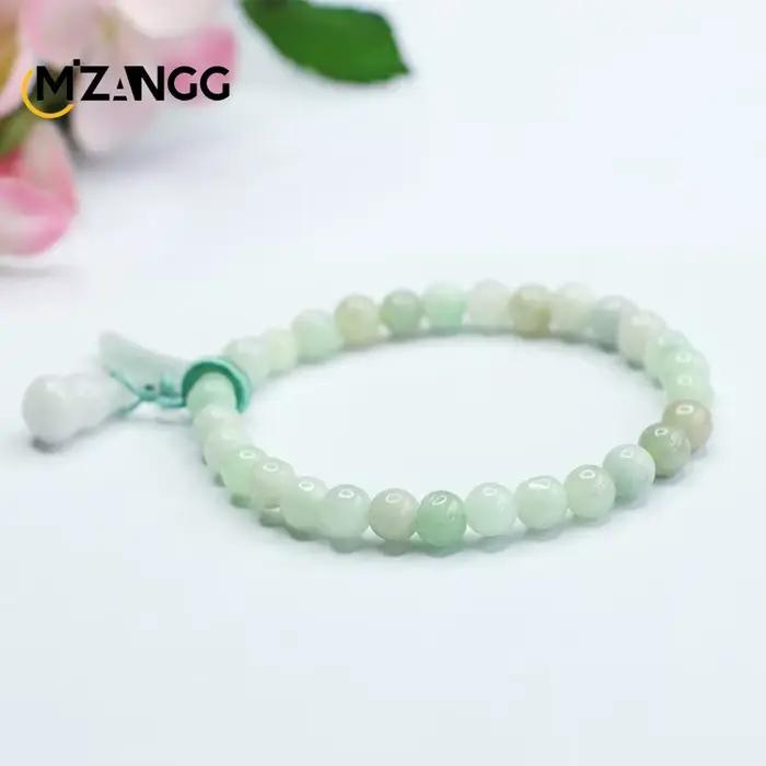 Bracelet en jadéite naturelle A Goods, gourde verte, sculpté à la main, bijoux haut de gamme, breloques porte-bonheur pour hommes et femmes