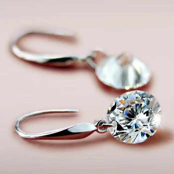 Boucles d'oreilles en argent Sterling 925 serties de zircon scintillant pour femmes occasions spéciales soirée élégante à offrir cadeau mariage anniversaire