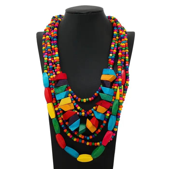 Collier Bavoir Attrayant de Style Boho Multicolore