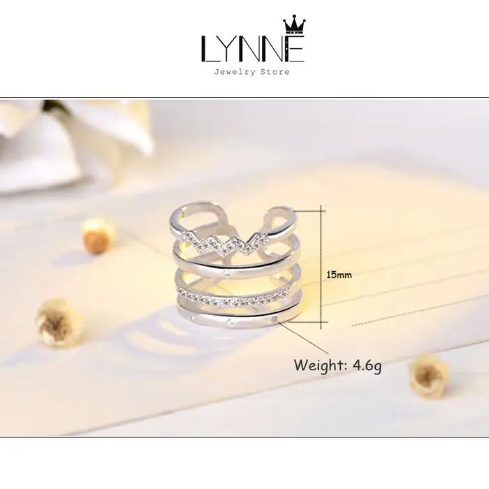 Hyperbole-Bague multicouche en argent regardé 925 pour femme