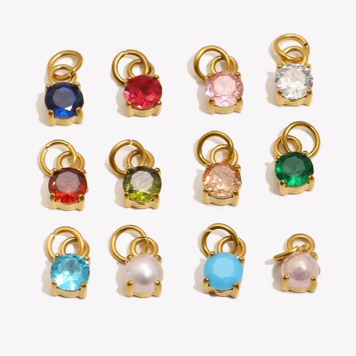 E.B.belle-Mini pendentif en pierres précieuses carrées pour hommes et femmes, collier fait main bricolage, boucles d'oreilles mignonnes, accessoires de bijoux, style classique